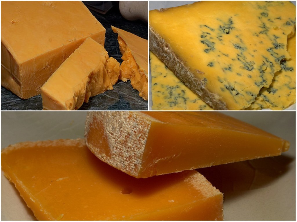 Orange Cheeses (Red Leicester, Shropshire Blue, Mimolette)