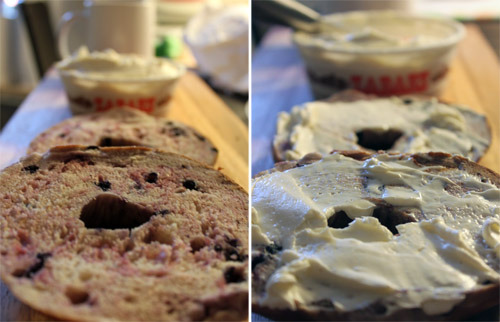 Bagels with cream cheese